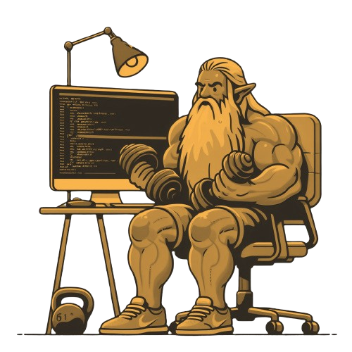 image representing a wizard working out and coding